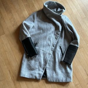 Bershka Cowl Neck Faux Leather Jacket